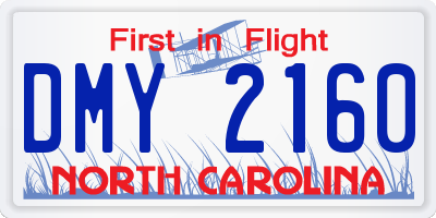 NC license plate DMY2160
