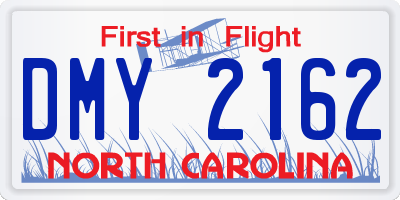 NC license plate DMY2162
