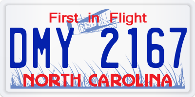 NC license plate DMY2167