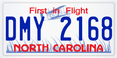 NC license plate DMY2168