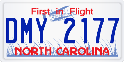 NC license plate DMY2177
