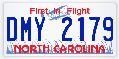 NC license plate DMY2179