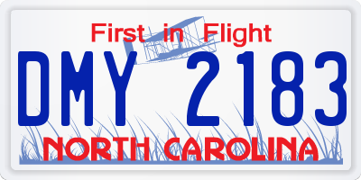 NC license plate DMY2183