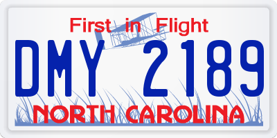 NC license plate DMY2189