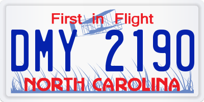 NC license plate DMY2190