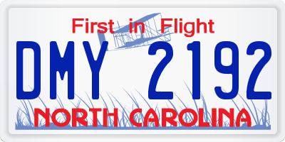 NC license plate DMY2192