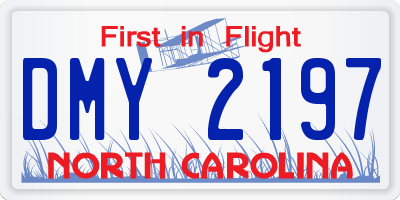 NC license plate DMY2197