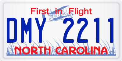 NC license plate DMY2211