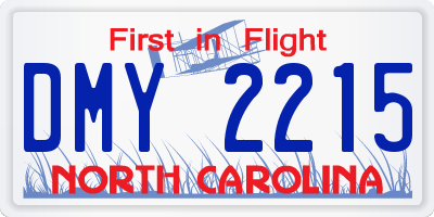 NC license plate DMY2215
