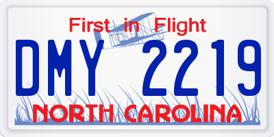 NC license plate DMY2219