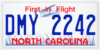 NC license plate DMY2242