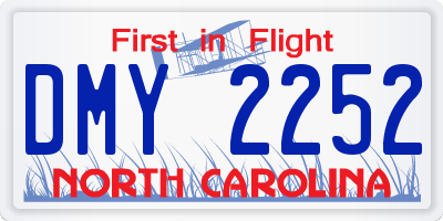 NC license plate DMY2252