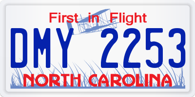 NC license plate DMY2253