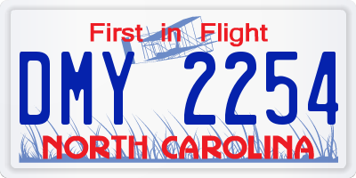 NC license plate DMY2254