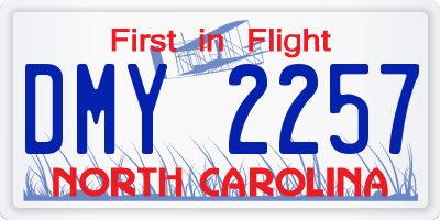NC license plate DMY2257