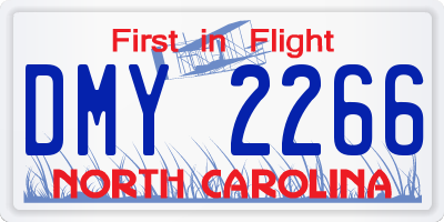 NC license plate DMY2266
