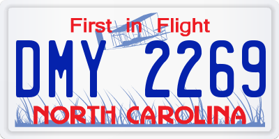 NC license plate DMY2269