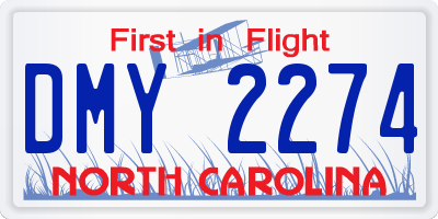 NC license plate DMY2274