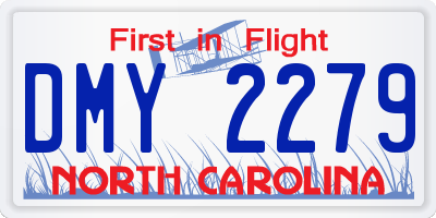 NC license plate DMY2279