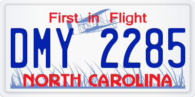 NC license plate DMY2285