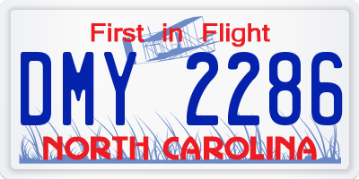 NC license plate DMY2286