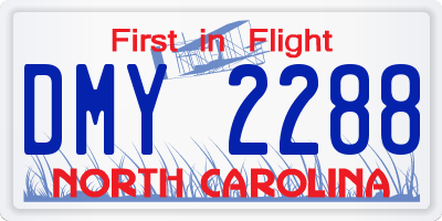 NC license plate DMY2288