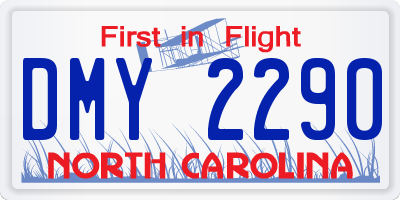 NC license plate DMY2290