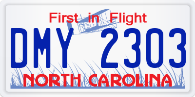 NC license plate DMY2303