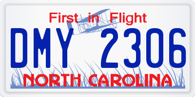 NC license plate DMY2306