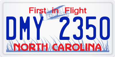 NC license plate DMY2350