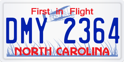NC license plate DMY2364