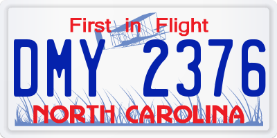NC license plate DMY2376
