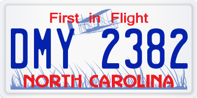 NC license plate DMY2382