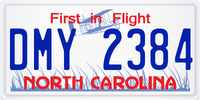 NC license plate DMY2384