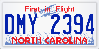 NC license plate DMY2394