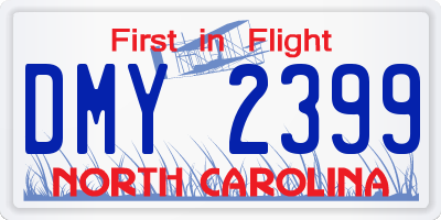 NC license plate DMY2399