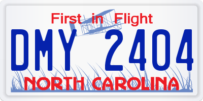 NC license plate DMY2404