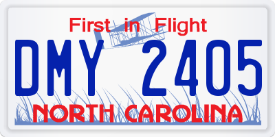 NC license plate DMY2405