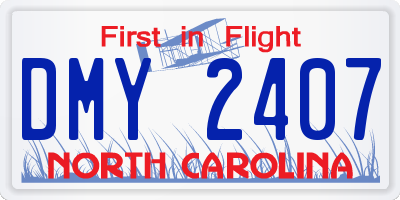 NC license plate DMY2407