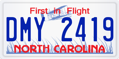 NC license plate DMY2419