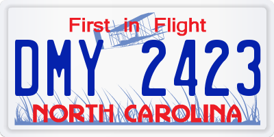 NC license plate DMY2423