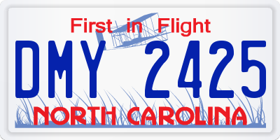 NC license plate DMY2425