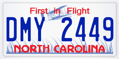 NC license plate DMY2449