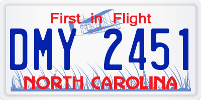 NC license plate DMY2451