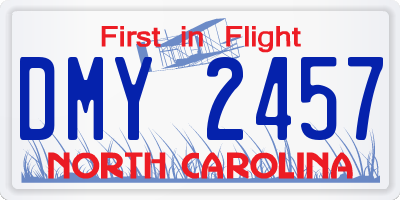 NC license plate DMY2457
