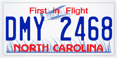NC license plate DMY2468