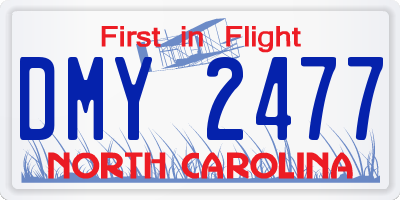 NC license plate DMY2477