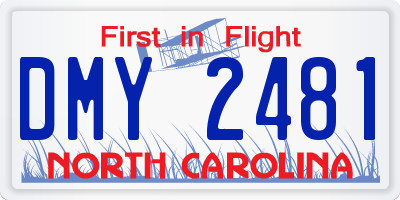 NC license plate DMY2481