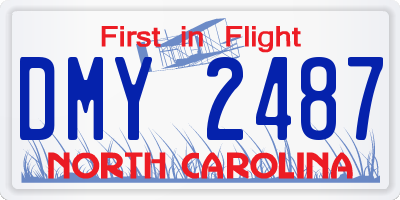 NC license plate DMY2487