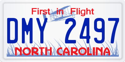 NC license plate DMY2497